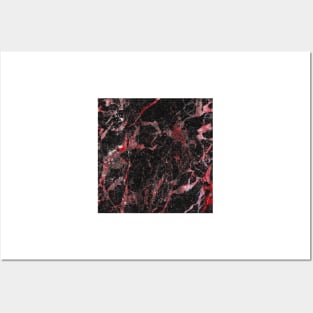 Dark marble with red Posters and Art